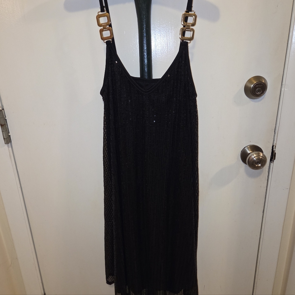 SHEIN Black Dress with Gold Accents